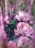 Rain Drops on Purple Roses